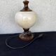 Vintage wooden and alabaster lamp – baluster shape