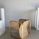 U-shaped armrest rattan armchair, grid canning