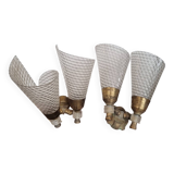 Pair of vintage rockabilly cornet wall lights
