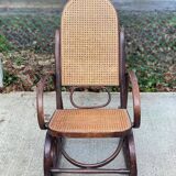 Rocking chair caned bentwood 1970 rattan rocking chair