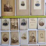 Set of 21 old photographic portraits from the end of the 19th century to the beginning of the 20th century