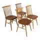 Set de 4 chaises scandinave "Pinnstol" en hêtre, Suède, 1960