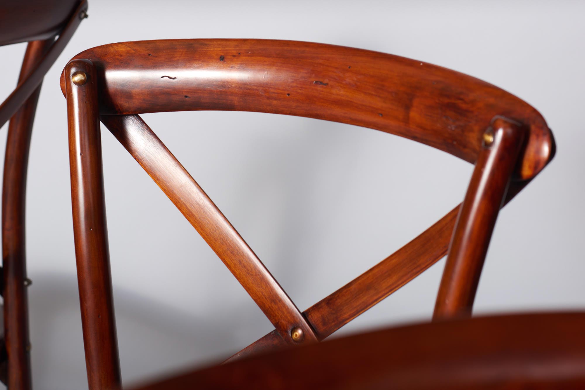 Set of bended wooden chairs