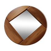 Vintage Scandinavian style mirror, solid elm