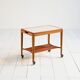 Mid-century Northern European serving trolley in teak and birch, 1950s–1960