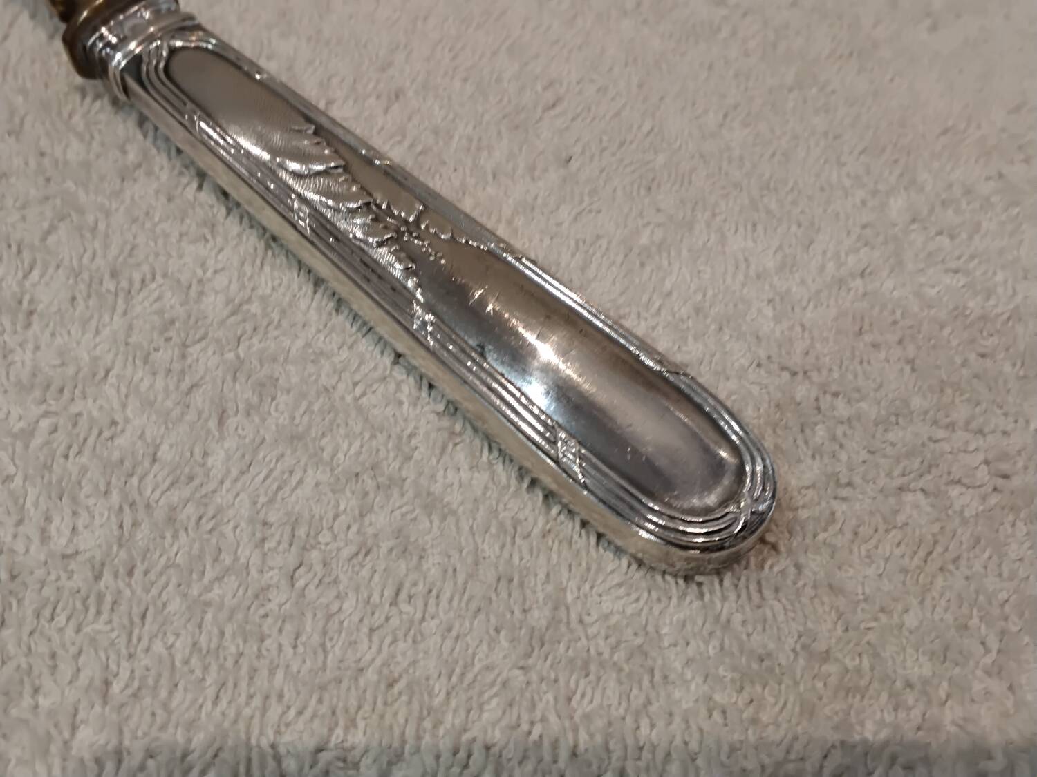 Louche dessert spoon silver 950 Minerva Louis XVI style