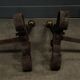 Pair of 19th century iron and brass andirons
