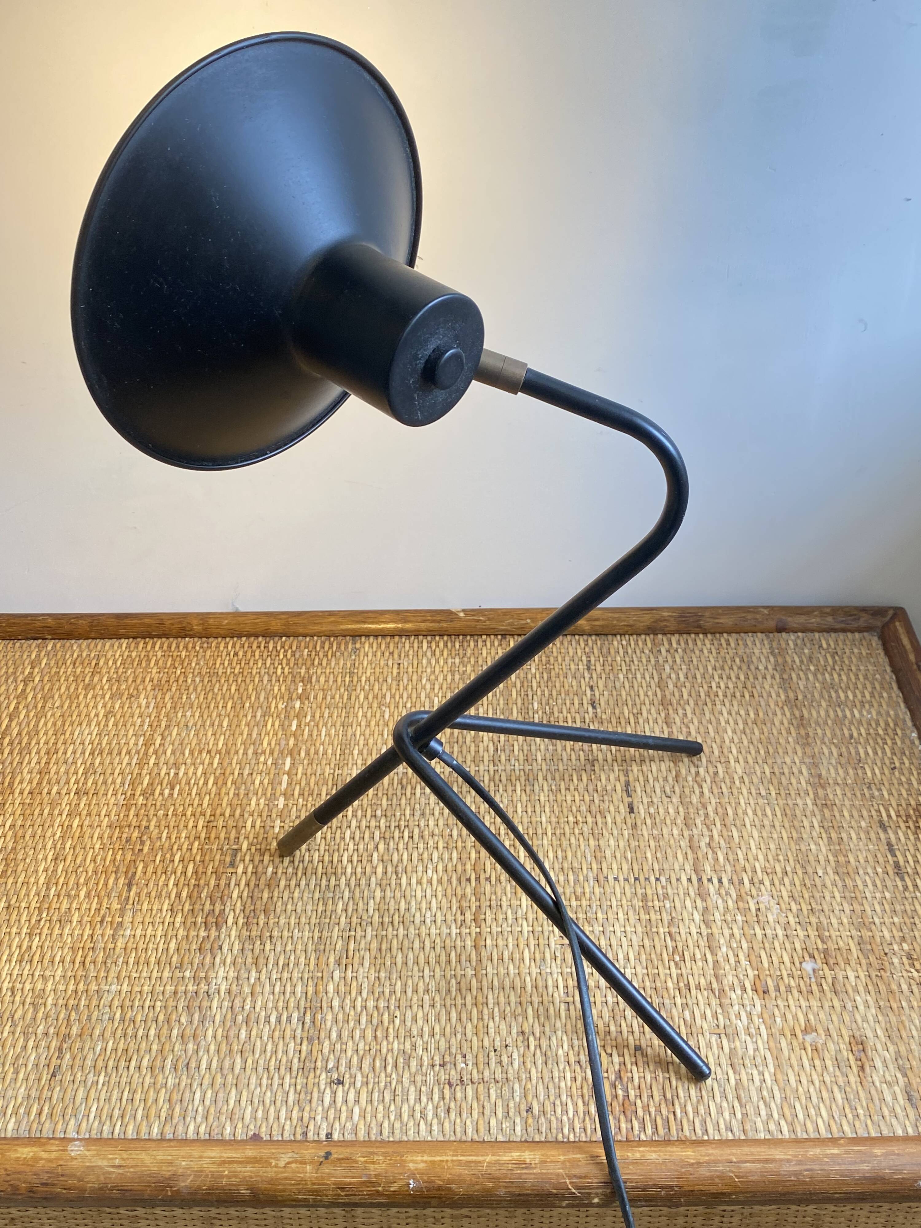 Vintage 1970s black cocotte lamp