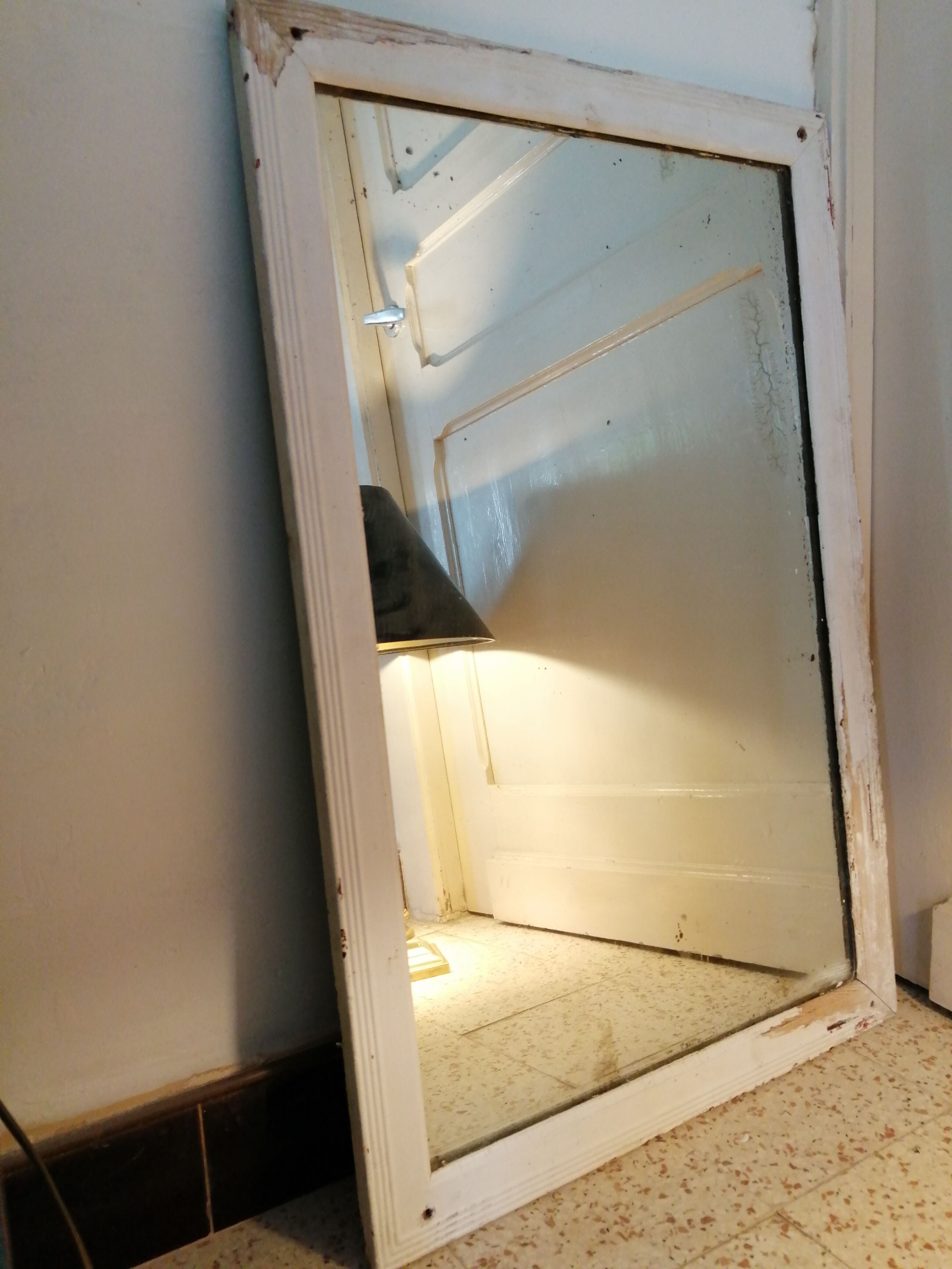 Vintage wood mercury mirror