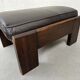 Vintage Leolux brown leather/oak lounge chair and ottoman by Harry de Groot – 1970