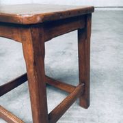 Set of Belgian Handcrafted Wooden Stools, 1940s