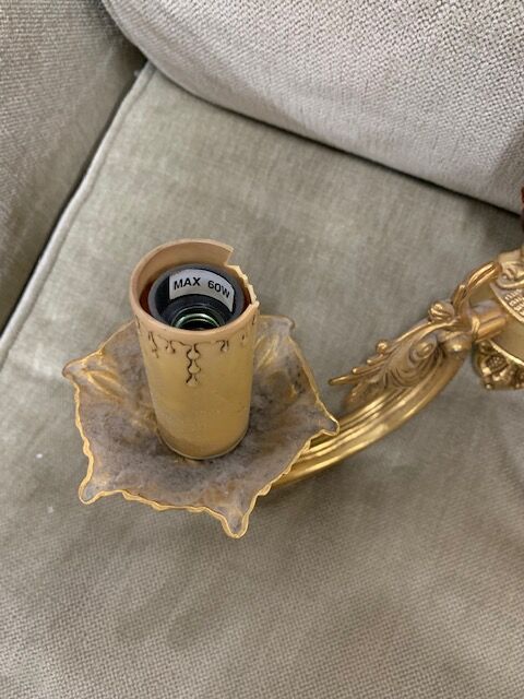 Pair of gilded brass sconces