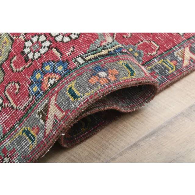 1970s Vintage Persian Handmade Wool Cotton Red Oversized Area Rug 282x360