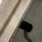 Console en acier brossé et verre fumé Moderniste - 1970