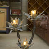 Bronze lamp with 3 Flowers 1960