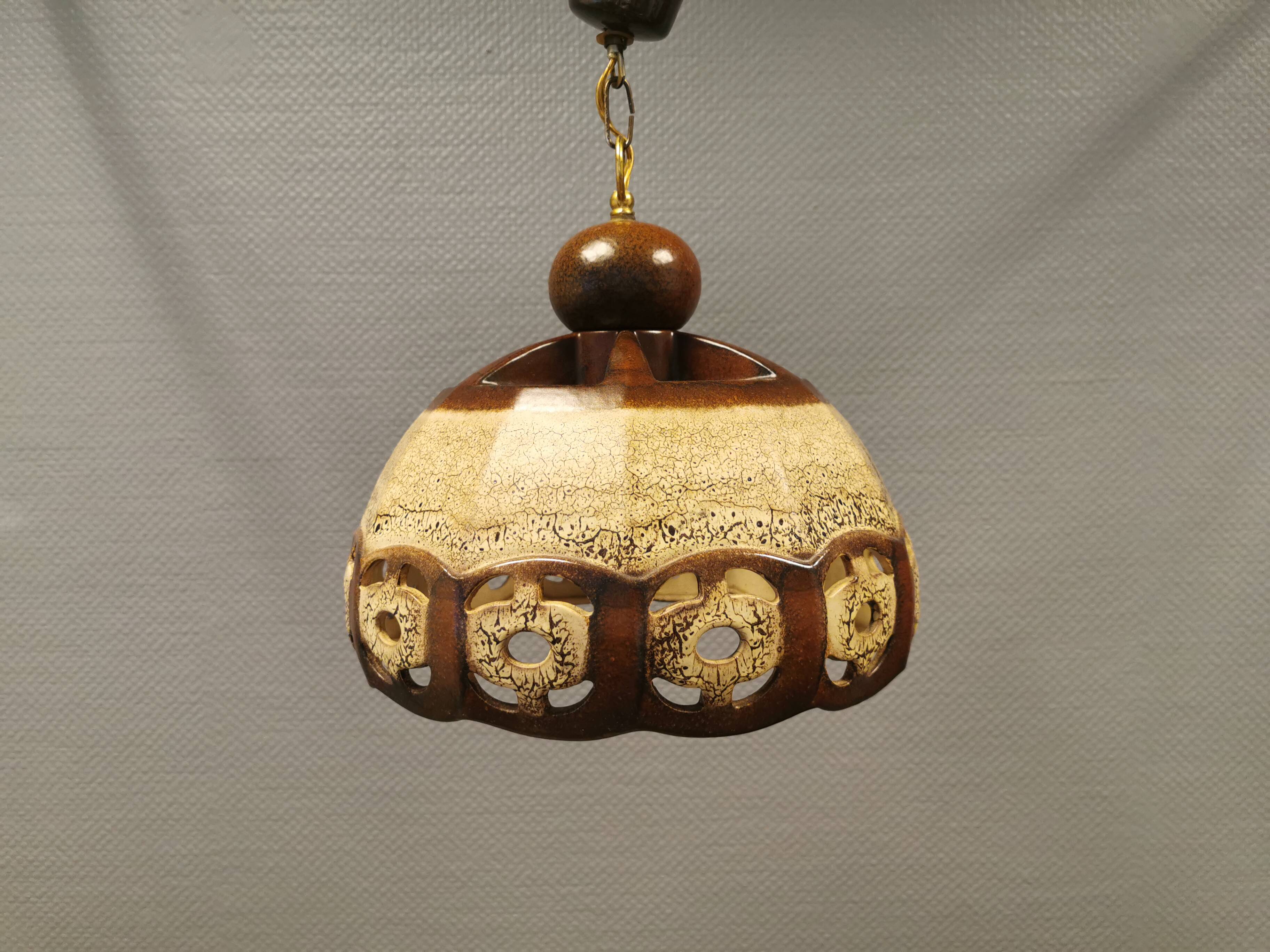 Ceramic hanging lamp, Danish from the 1970s.
