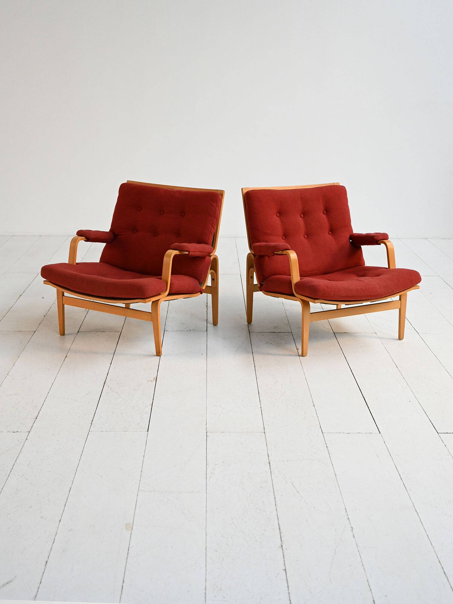 Pair of “Ingrid” armchairs by Bruno Mathsson for Dux, 1960s