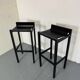 2 tabourets de bar modernistes en bois noir et acier par Ruud Jan Kokke, années 1980