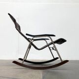 Mid-century Japanese space age folding rocking chair by Takeshi Nii, 1960s