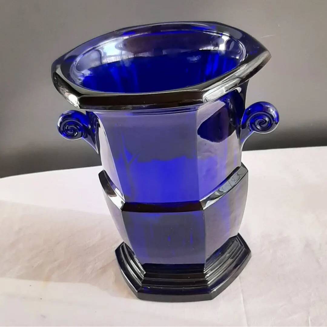 Seau a glacons verre bleu de bristol