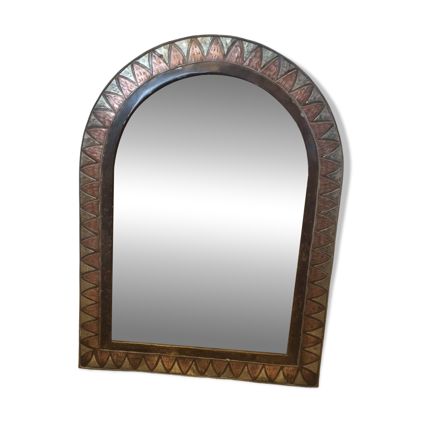 Copper mirror, Morocco from 1970 (59x43cm)