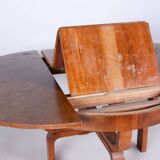 Walnut Art Deco Dining Table, Extendable, by Halabala, UP Závody, Czech, 1920s