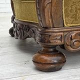 1960s, Danish highback armchair, furniture wool, solid oak wood.