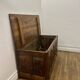 Large antique chest in weathered solid wood