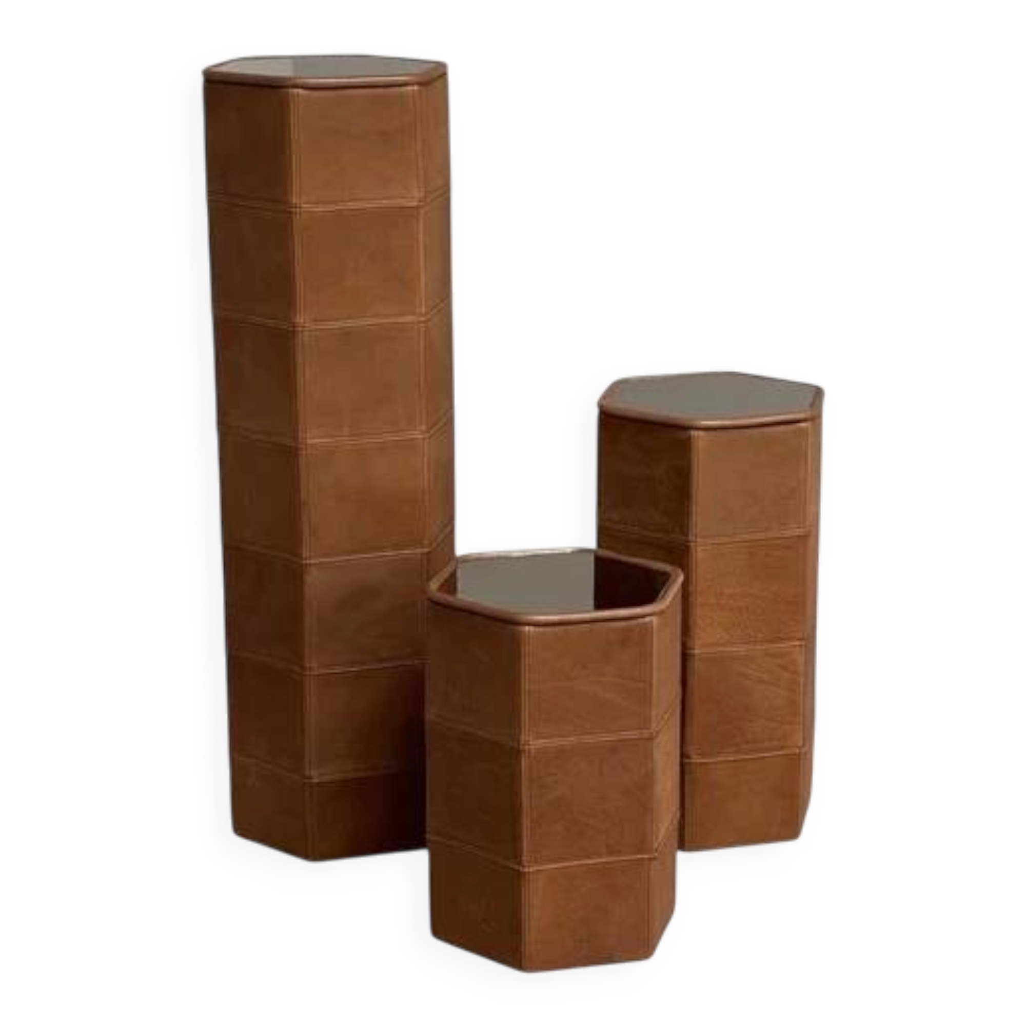Vintage De Sede pedestal set, 1970s