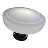 Opaline glass globe ceiling light, 30 cm, white glass, wall light with stainless steel fixings