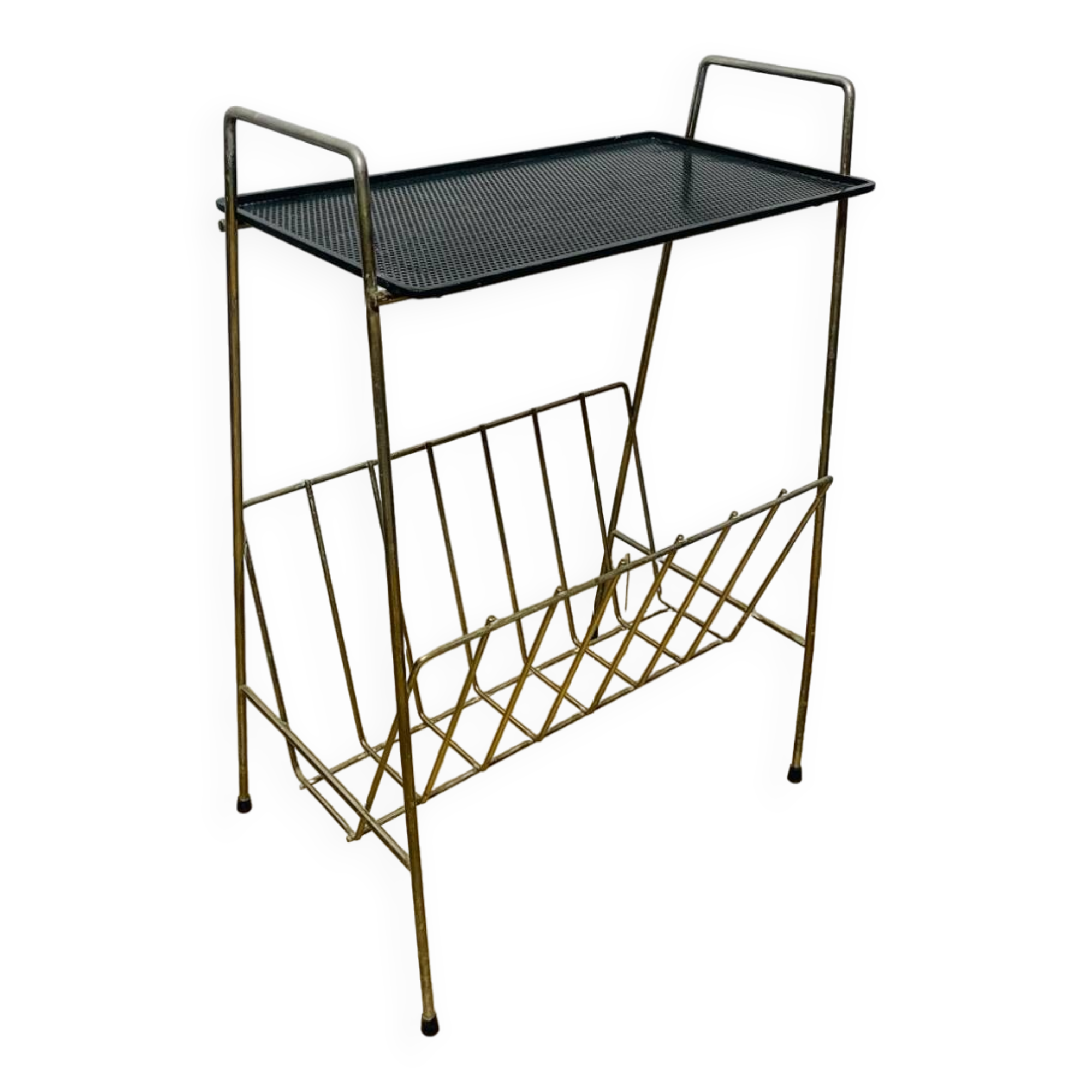 Perforated metal magazine rack