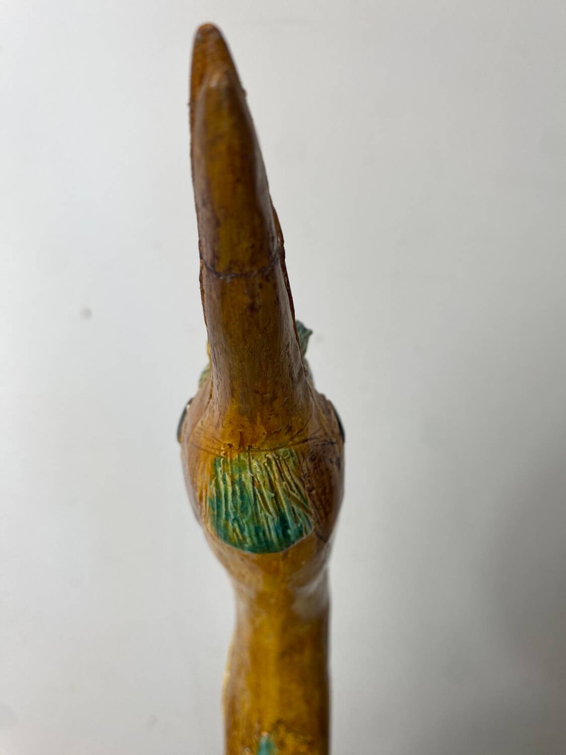 Large ceramic wading bird signed Thimo