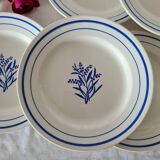 Set of 6 old flat plates Gien