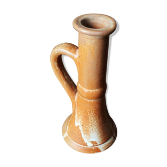 Candle holder with vintage marbled sandstone handle