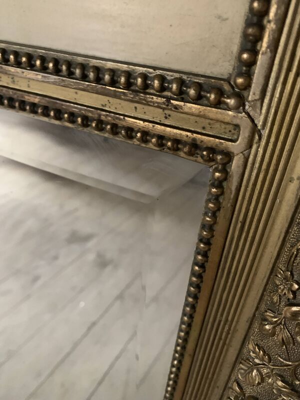 Miroir cheminée doré trumeau