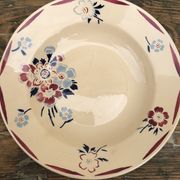 6 vintage hollow plates in Luneville earthenware evreux model