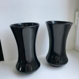 pair of black opaline vases early twentieth century