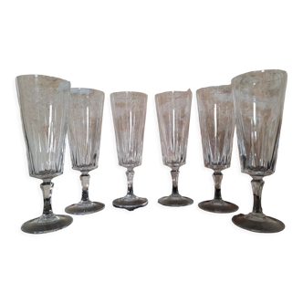 Set of 6 champagne flutes