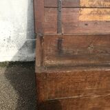 Old solid oak chest early XVIII Brutalist