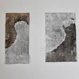 Collage, mixed technique, variations 1, abstract work, 59 cm