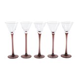Set of five glasses, Danish design, 1970s, manufactured in Denmark