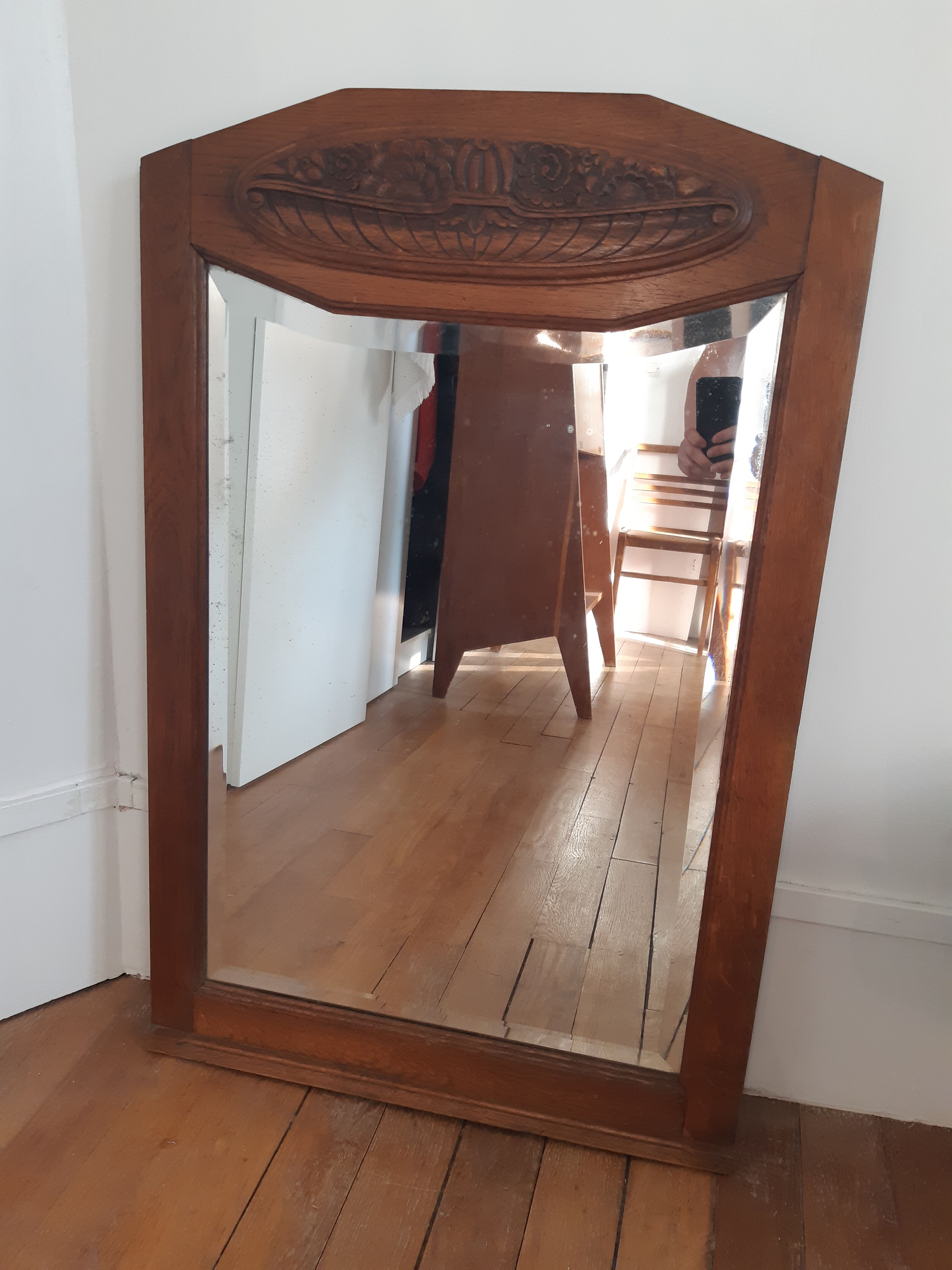 Miroir en bois art deco 63x90cm