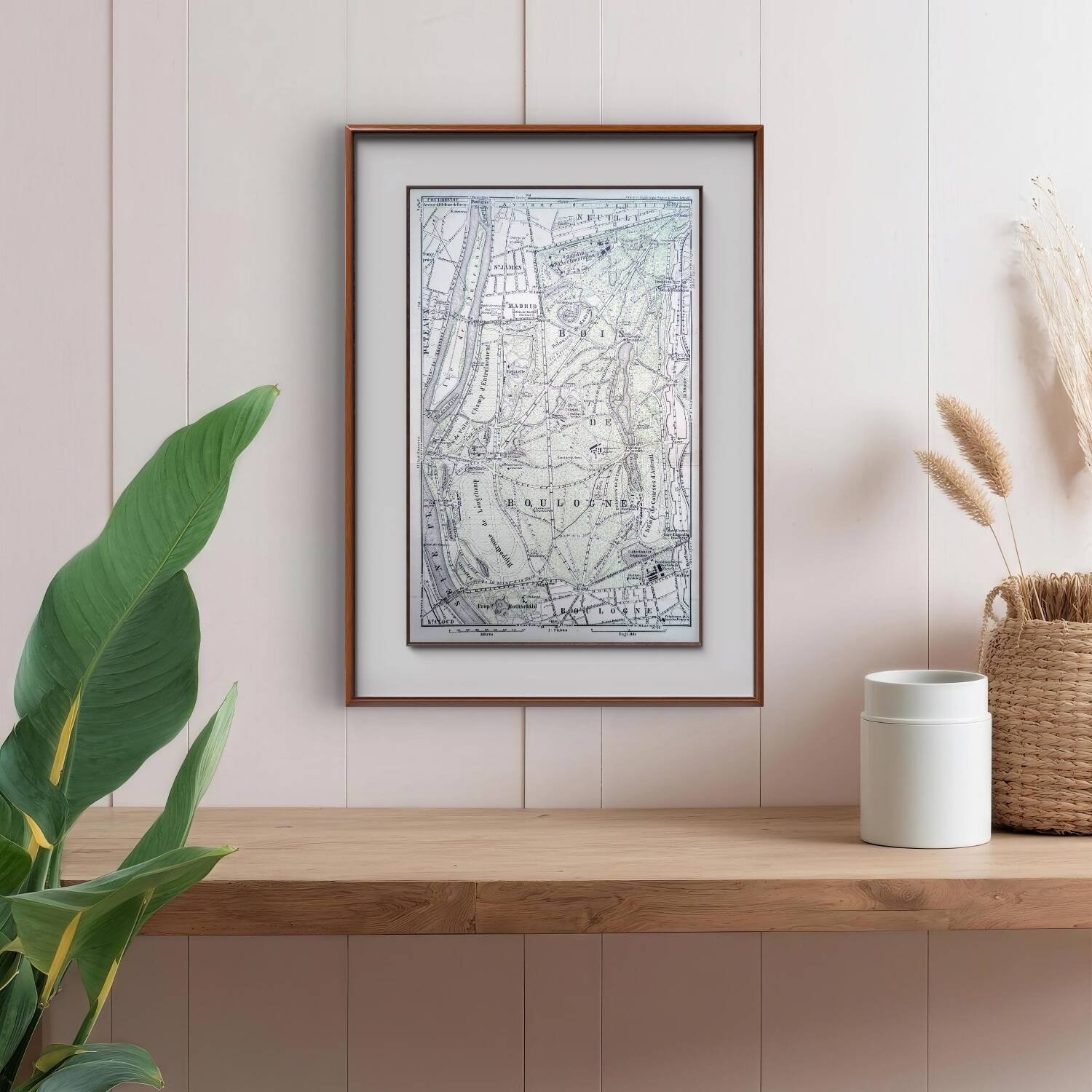 Bois de Boulogne, old map, printed in 1914.