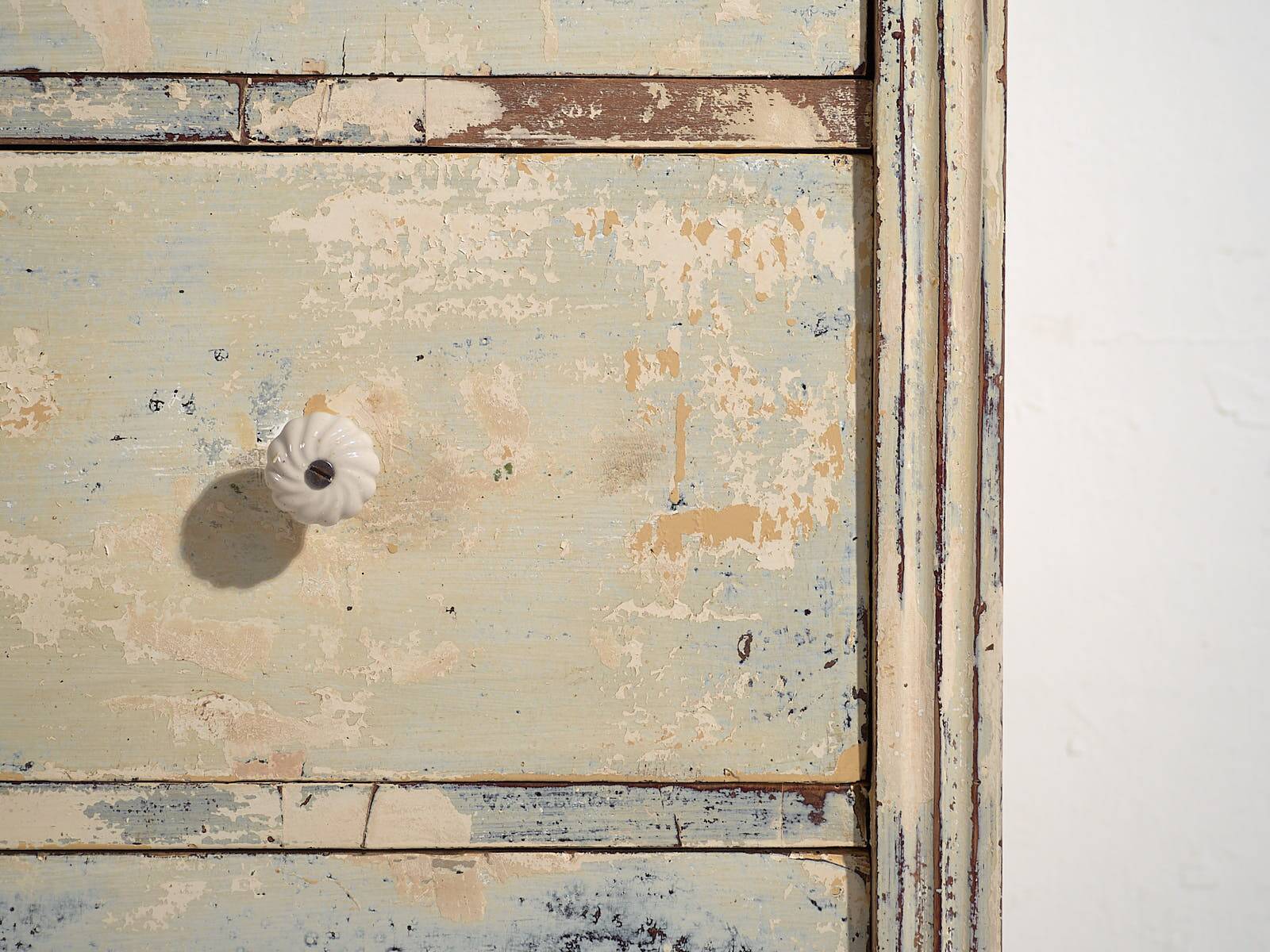 Antique chest of drawers with blue patina (c.1920) #17