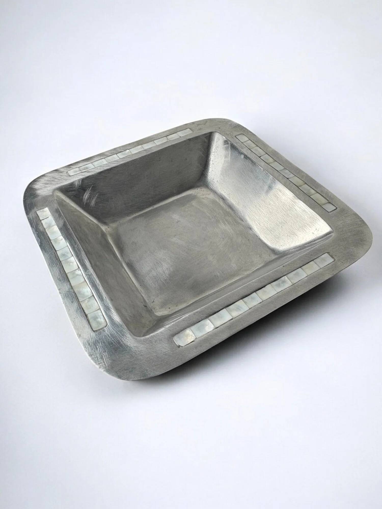 Mother-of-pearl & aluminium centerpiece, Italy, circa 1980s