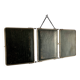 Vintage 1930s barber's triptych mirror, black beveled crystal - 28 x 70 cm