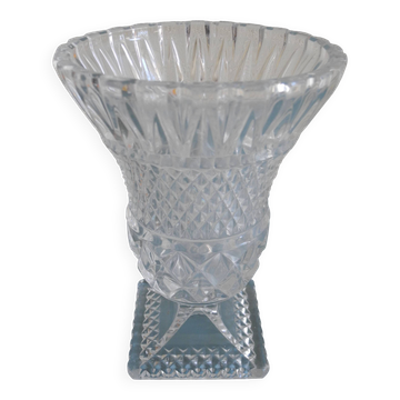 Vase médicis cristal moulé déco bohème vintage french crystal vase