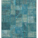 Handwoven anatolian contemporary 200 cm x 297 cm blue patchwork carpet