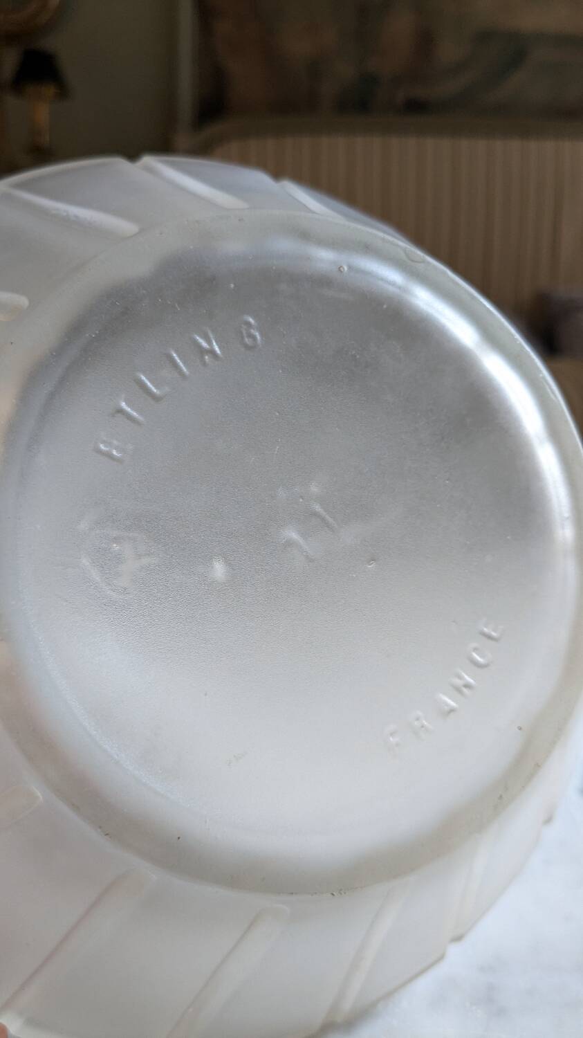 Etling Pressed Molded Glass Vase