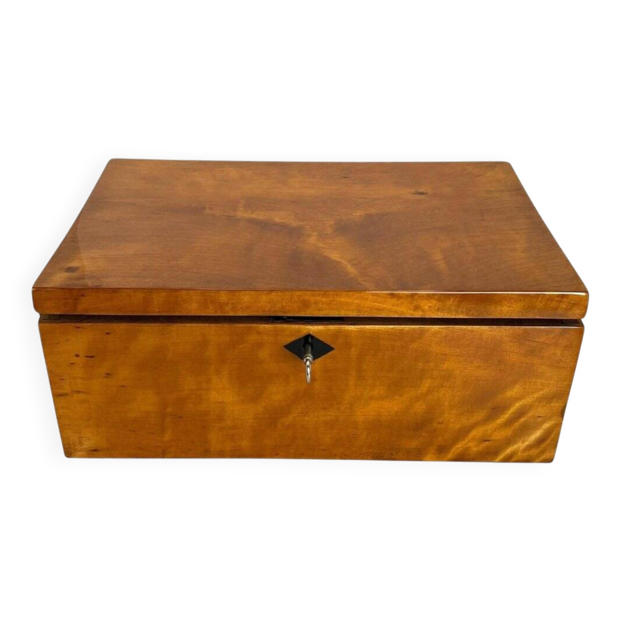 Late Biedermeier Box in Solid Birch, Northern Germany, 1840